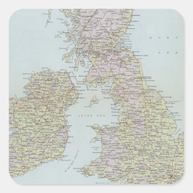 Principal Highroads of the British Isles Square Sticker (Front)