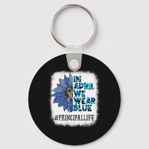 Principal In April We Wear Blue Autism Awareness A Key Ring