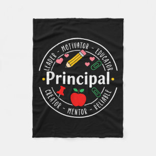 Principal Leader Motivator First Day Back To Schoo Fleece Blanket