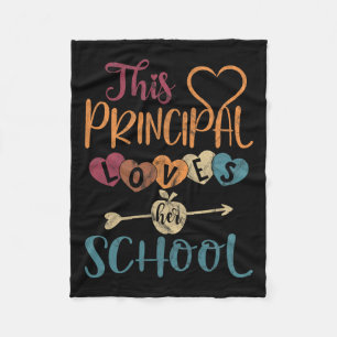 Principal Loves Her School Teacher Fun Principal  Fleece Blanket