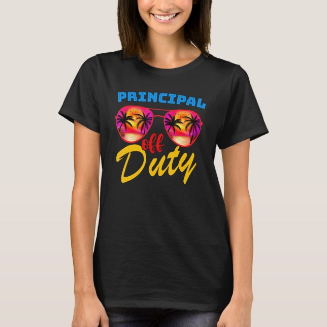 Principal Off Duty Sunglasses Beach Sunset T-Shirt (Front)