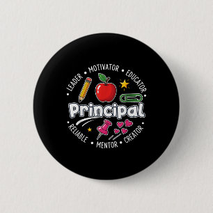 Principal School Leader Educator Mentor Motivator 6 Cm Round Badge