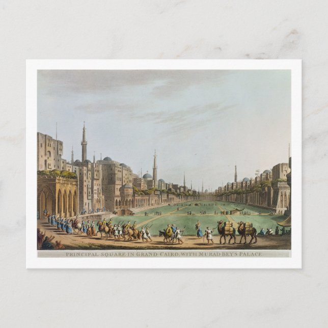 Principal Square in Grand Cairo, with Murad Bey's Postcard (Front)