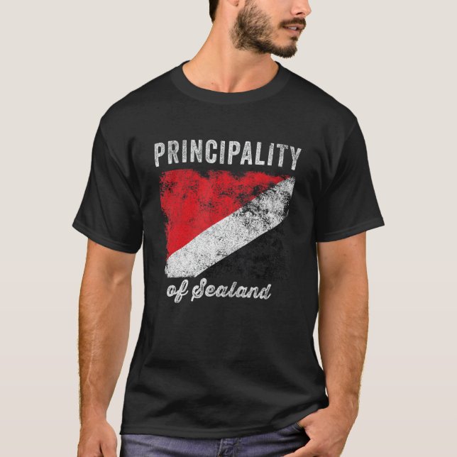 Principality of Sealand Flag Distressed - Sealande T-Shirt (Front)