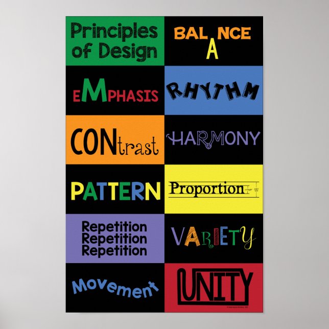 Principles of Design with Bright Colours Poster (Front)