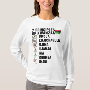 Principles of Kwanzaa Black Text  T-Shirt