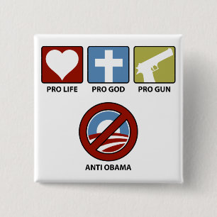 Princples Against Obama 15 Cm Square Badge