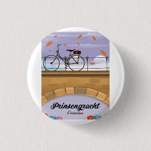 Prinsengracht,Canal Amsterdam Travel poster 3 Cm Round Badge
