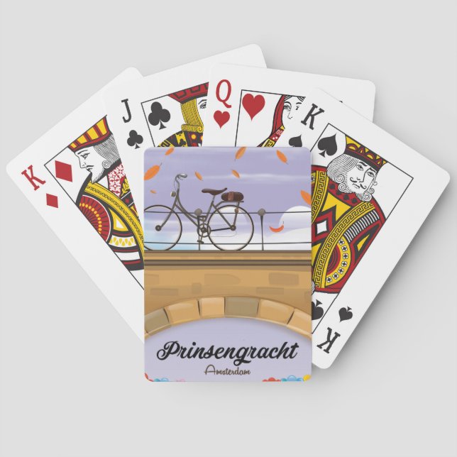 Prinsengracht,Canal Amsterdam Travel poster Playing Cards (Back)