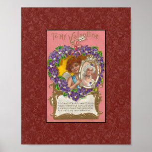 PRINT 1900s VALENTINE POSTCARD
