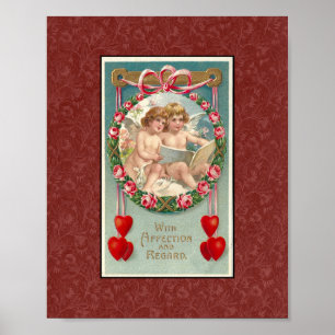 PRINT 1900s VALENTINE POSTCARD