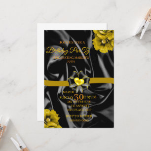  Print Birthday Invitation, Black  Party Printable Invitation