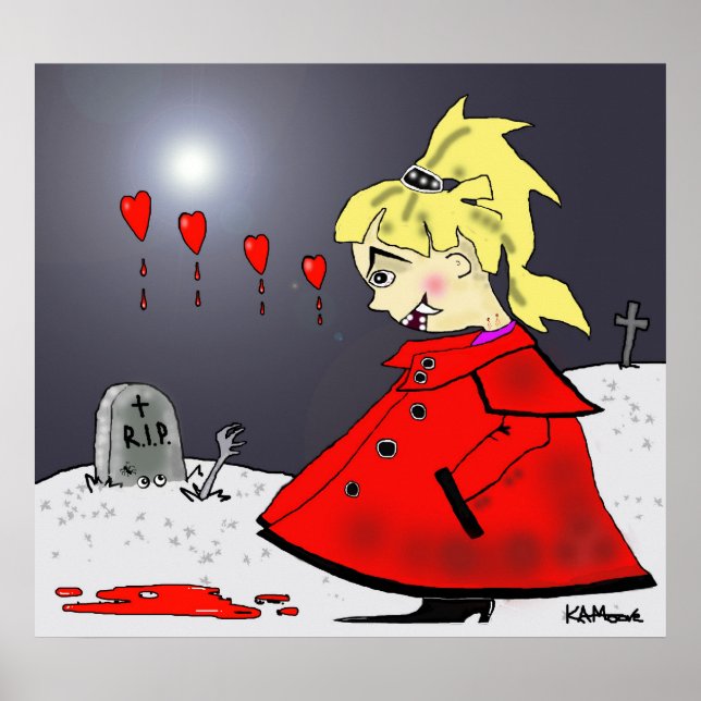 Print "Bite-Size in The Graveyard" - by Kev Moore (Front)