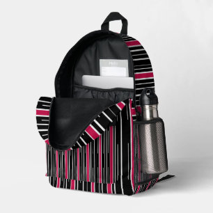 Print Cut Sew Bag Black & White, Pink Stripe