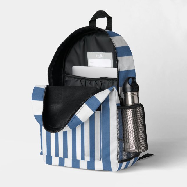 Print Cut Sew Bag Blue & White Stripe (Back Corner Right (Open))