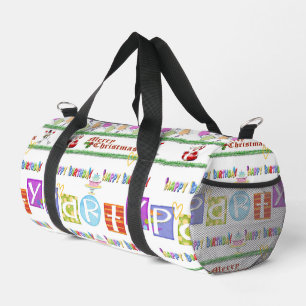 Print Cut Sew Bag Duffel Merry Christmas Birthday