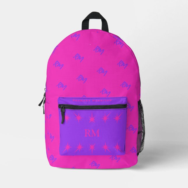 Print Cut Sew Bag girls fuchsia and pink monogram (Front)
