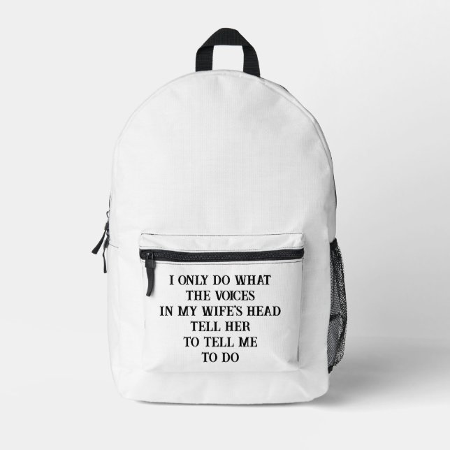 Print Cut Sew Bag Husband Wife's Joke (Front)