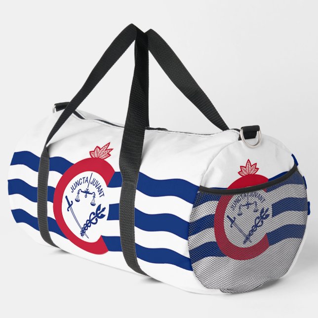 Print Cut Sew Bag with flag of Cincinnati, USA (Right Corner)