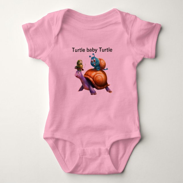 Print design t-shirt turtle baby turtle baby bodysuit (Front)