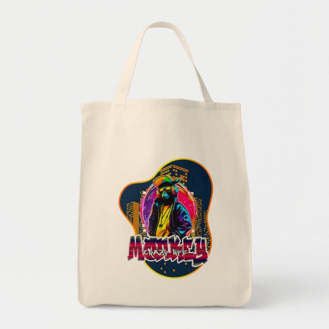 Print Graffiti Art Monkey Rap Hip Hop - Bolsa Tote Bag (Front)