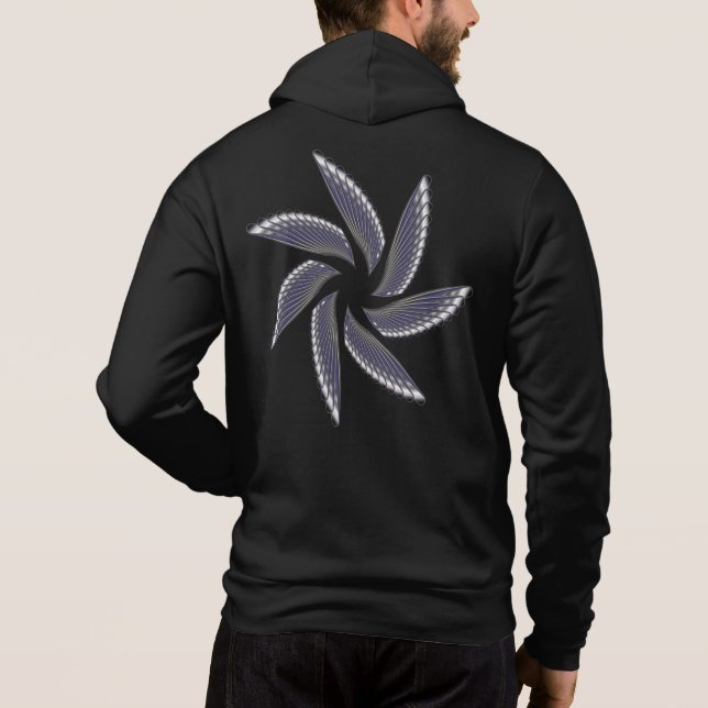 print gray man hoodie (Back)