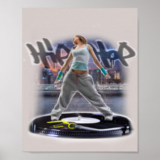 Print hip hop girl dancer