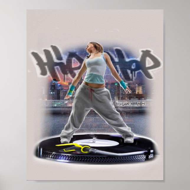 Print hip hop girl dancer (Front)