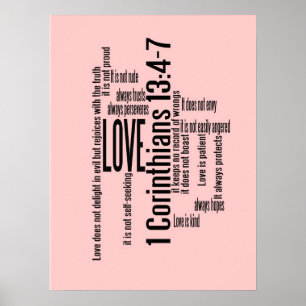 Print - Love is Patient Scramble Blush Pink