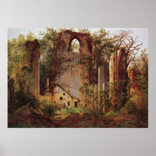 Print: Monastery Ruins at Eldena Poster