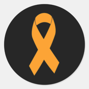Print Multiple Sclerosis Ms Orange Ribbon  Classic Round Sticker