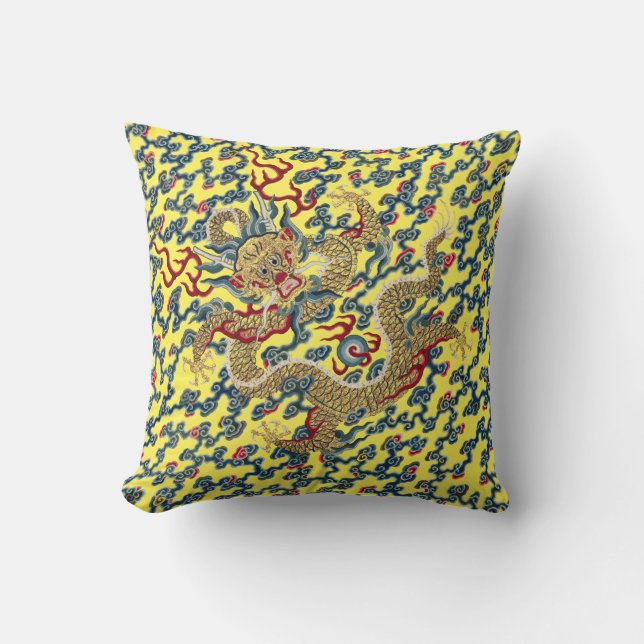 Print of Ancient Chinese Dragon Cushion (Front)
