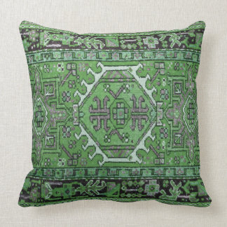Print of Antique Oriental Carpet in Olive Green Cushion