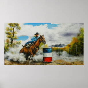 Print of Barrell Racer