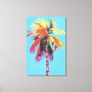 Print of coconut tree with sky background