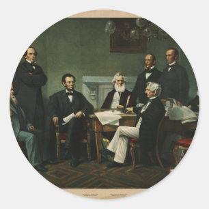 [Print of Lincoln's cabinet based on Carpenter pai Classic Round Sticker