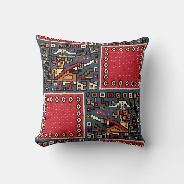 Print of Pre-Columbian Peruvian Moche Pattern Cushion (Front)