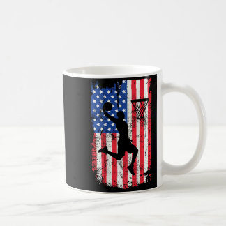 Print on back basketball usa american flag 4th of  coffee mug