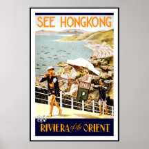 Print Retro Vintage Image Travel Hong Kong