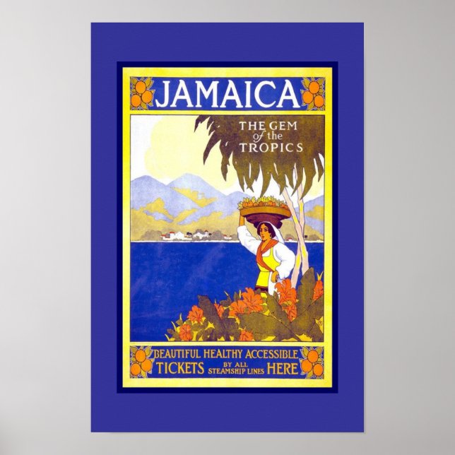 Print Retro Vintage Image Travel Jamaica (Front)