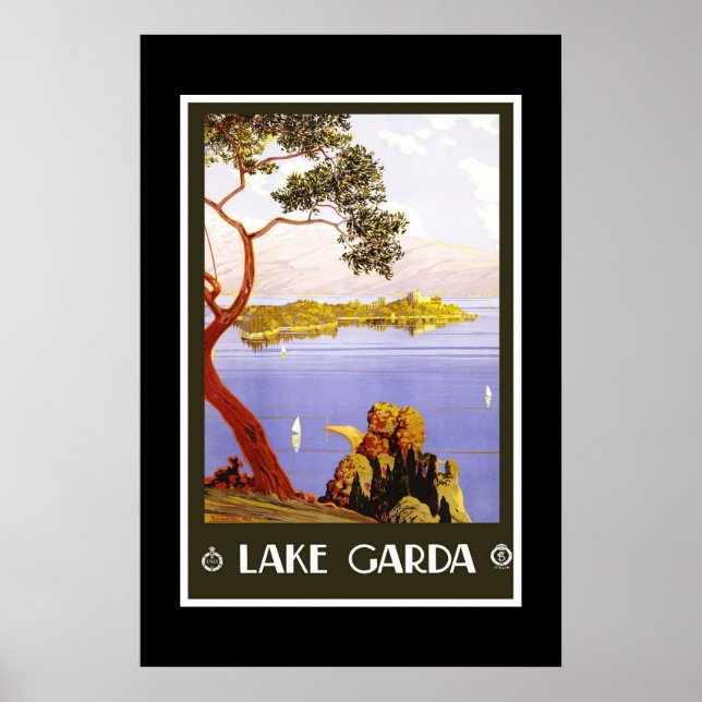 Print Retro Vintage Image Travel Lake Garda (Front)