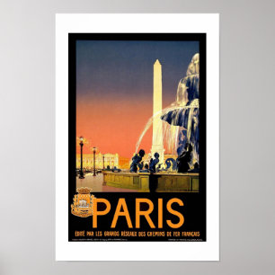 Print Retro Vintage Image Travel Paris France