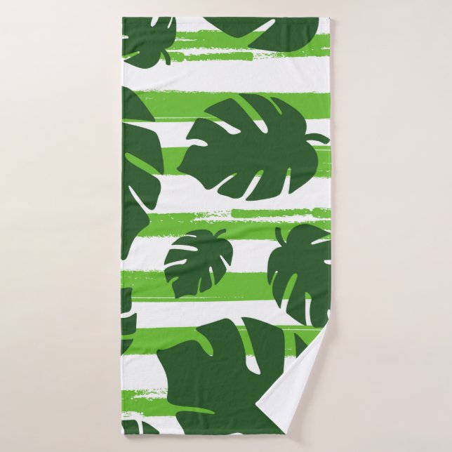 Print summer exotic jungle plant tropical palm lea bath towel (Bath Towel)