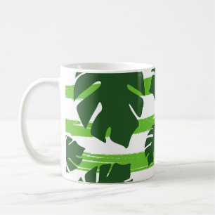 Print summer exotic jungle plant tropical palm lea coffee mug