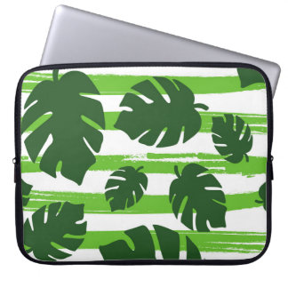 Print summer exotic jungle plant tropical palm lea laptop sleeve