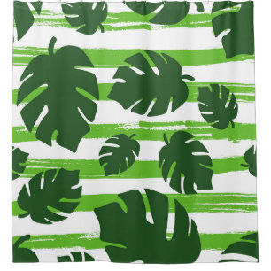 Print summer exotic jungle plant tropical palm lea shower curtain