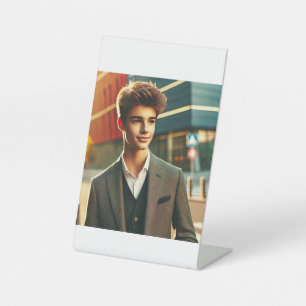 Print the title and images of all items in a colle pedestal sign