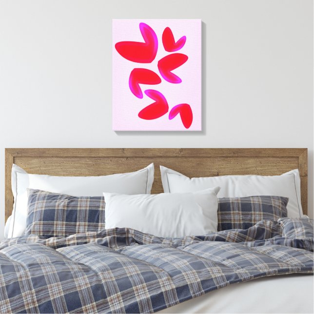 Print, Value Poster Paper (Semi-Gloss) with Hearts Canvas Print (Insitu(Bedroom))