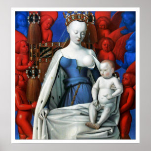Print: Virgin and Child surrounded by Angels Poster