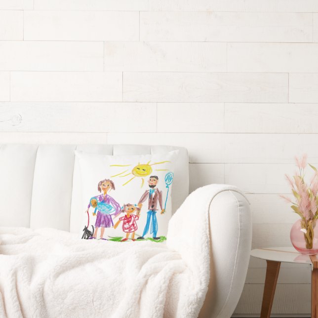 Print your Child's Drawing on this Throw Pillow (Couch)
